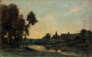 Abend Bei Portjoie by Charles-Francois Daubigny