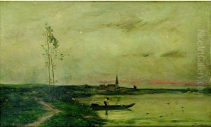 Fisherman by Charles-Francois Daubigny