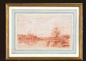 Au Bord De La Riviere by Charles-Francois Daubigny