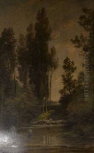 Les Cerfs by Charles-Francois Daubigny