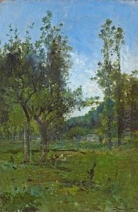 A Forest Landscape by Charles-Francois Daubigny