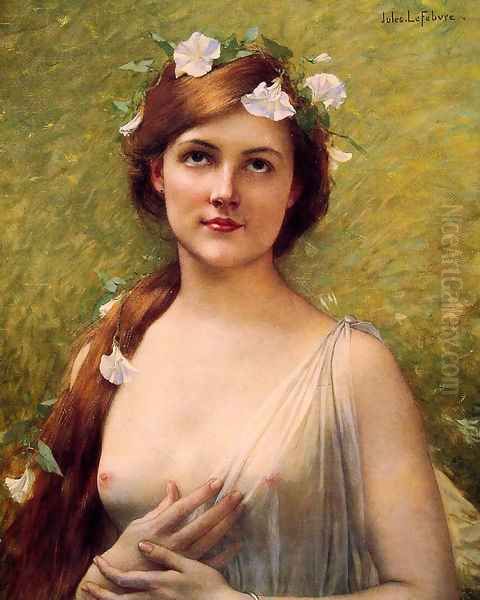 Young Woman With Morning Glories In Her Hair - view 1