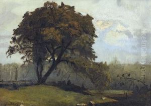 Landschaftspartie Mit Baum. by Charles-Francois Daubigny