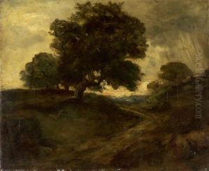 Wanderweg In Weiter Landschaft by Charles-Francois Daubigny