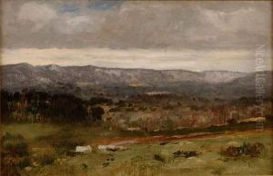 Le Chemin De Terre Sous Un Ciel Nuageux by Charles-Francois Daubigny