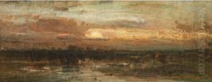 Etude De Ciel, Lever Delune by Charles-Francois Daubigny