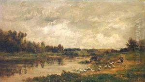 Paisaje Con Gansos
Oleo Sobre Tabla by Charles-Francois Daubigny