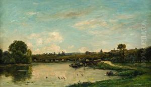 Les Laveuses Pres De Valmondois by Charles-Francois Daubigny