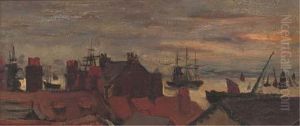 Port De Peche, Dieppe by Charles-Francois Daubigny