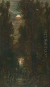 Clair De Lune Sur L'etang by Charles-Francois Daubigny