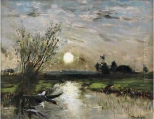 L'etang Au Crepuscule by Charles-Francois Daubigny