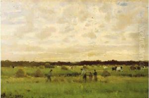 La Moisson, A Auvers Sur Oise by Charles-Francois Daubigny