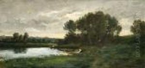 Lavandiere Au Bord D'une Riviere