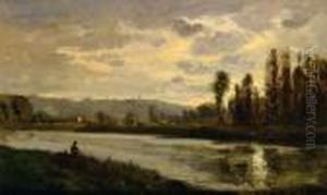 Bord De Riviere by Karl Pierre Daubigny