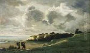 La Falaise De Villerville by Karl Pierre Daubigny