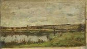 Pecheurs Au Bord De La Riviere