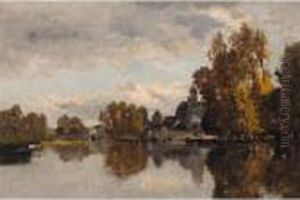Moret Sur Loing, Pres De Fontainebleau by Karl Pierre Daubigny