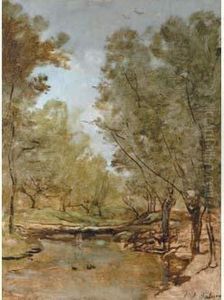 Etude De Saules Au Bord De L'etang by Karl Pierre Daubigny