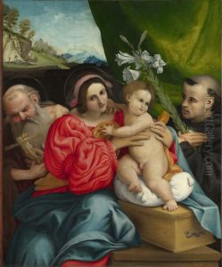 Virgin and Child with Saints Jerome and Anthony 1521 by Lorenzo Lotto