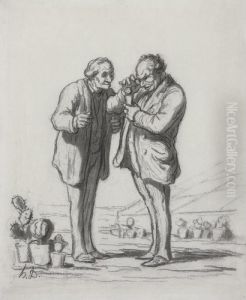Membres D'une Societe D'horticulture by Honore Daumier