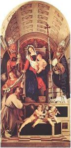 Madonna and Child with Sts Dominic, Gregory and Urban 2 by Lorenzo Lotto