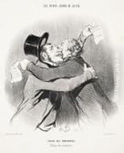 Fusion Des Compagnies / Effusion Des Actionnaires by Honore Daumier