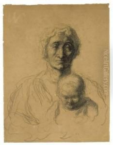 Mere Et Enfant by Honore Daumier