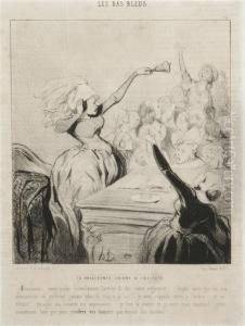 La Presidente Criant A Tue-tete by Honore Daumier