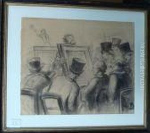 La Salle Des Ventes De L'hotel Bouillon by Honore Daumier