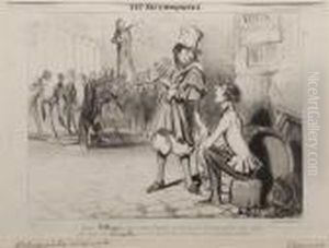 Les Saltimbanques. by Honore Daumier