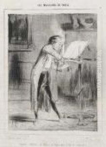 "paganini Moderne ..." / "les Theatres Au Mois D'aout". by Honore Daumier
