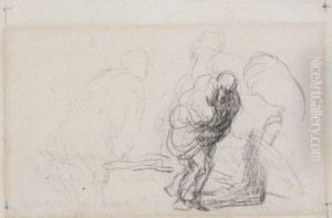 Etude De Personnages by Honore Daumier