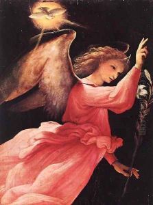 Angel Annunciating 2 by Lorenzo Lotto