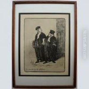Les Avocats Et Les Plaideurs; Les Gens De Justice by Honore Daumier