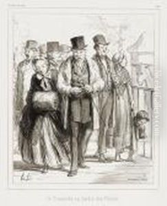 Le Dimanche Aujardin Des Plantes by Honore Daumier