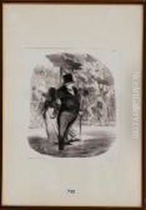 Soggetto Caricaturale In Cornice by Honore Daumier