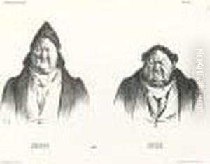 Lithograph Sur Blanc by Honore Daumier