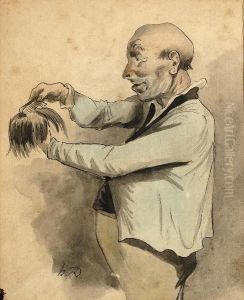 La Coiffeure De La Parruque by Honore Daumier