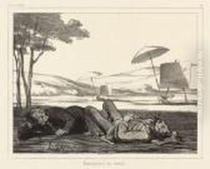 Paysagistes Au Travail by Honore Daumier