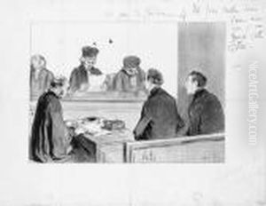 La Cour by Honore Daumier