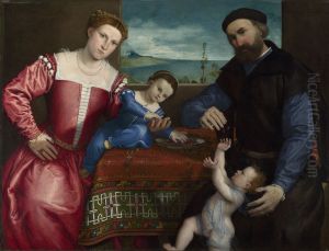 Portrait of Giovanni della Volta with his Wife and Children 1547 by Lorenzo Lotto