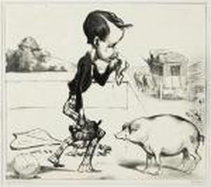 Le Jeune Estancelin Est Oblige De Rentrer En Classe! by Honore Daumier