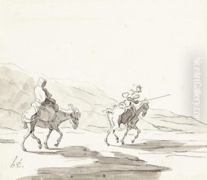 Don Quixote Et Sancho Pansa by Honore Daumier