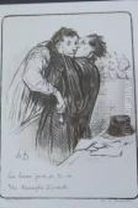 Les Beaux De La Vie Un Triomphe by Honore Daumier
