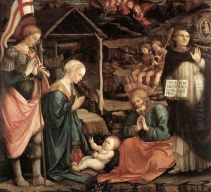 Adoration of the Child with Saints 1460-65 by Fra Filippo Lippi