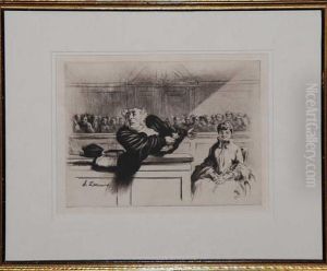 Court Scene by Honore Daumier