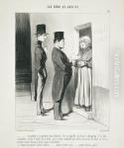Et Parlant A Sa Portiere Ainsi Declaree by Honore Daumier