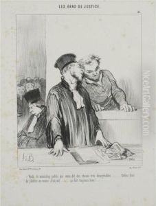 Les Gens De Justice: Three Plates by Honore Daumier