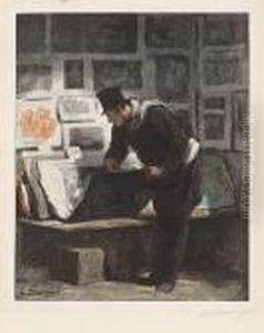 Nach - L'amateur D'estampes (der Grafik-liebhaber) by Honore Daumier