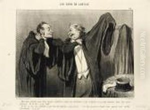Four Plates, From Les Gens De Justice (delteil 1342, 1350, 1356 And1367) by Honore Daumier